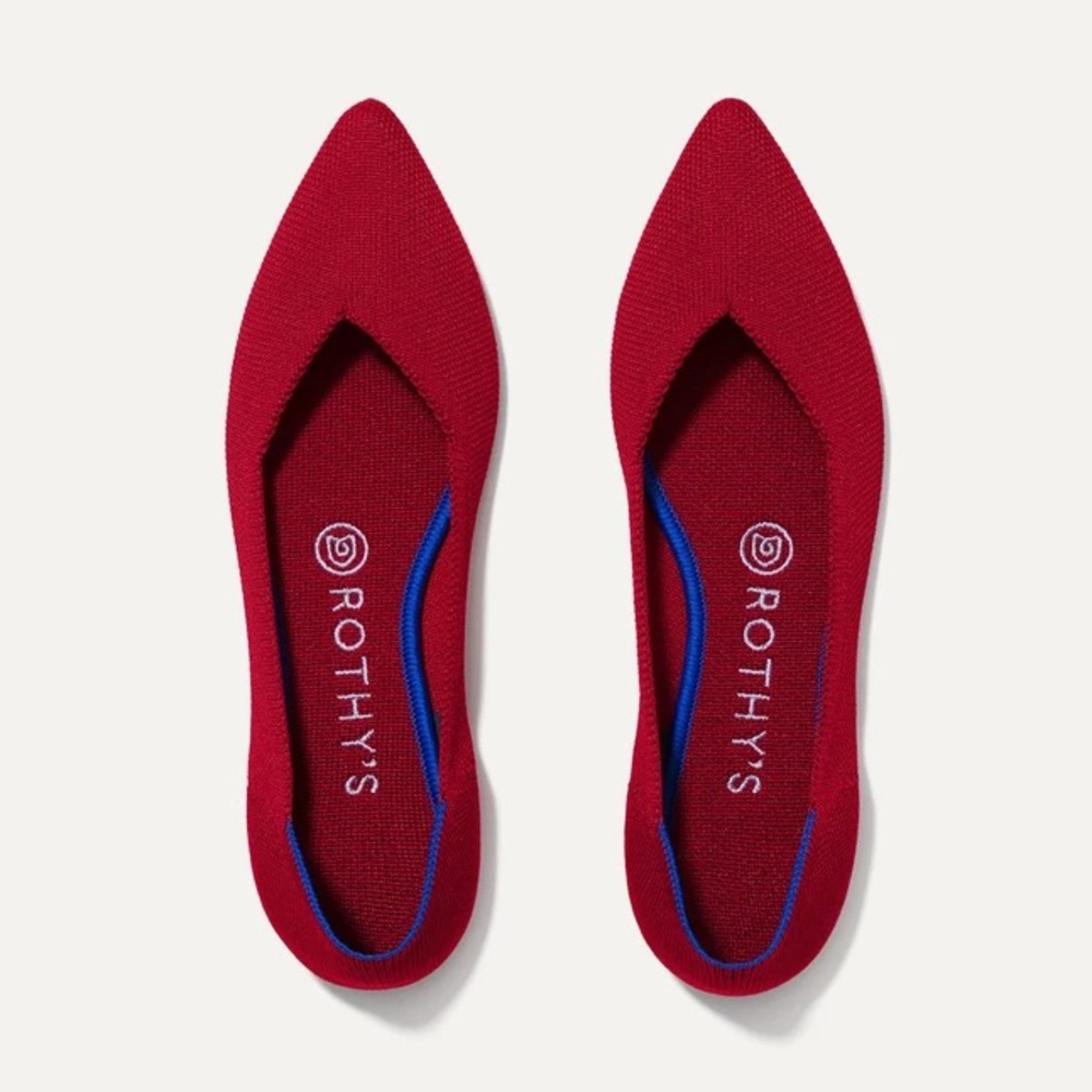 Rothy’s Red Pointed Toe Flats